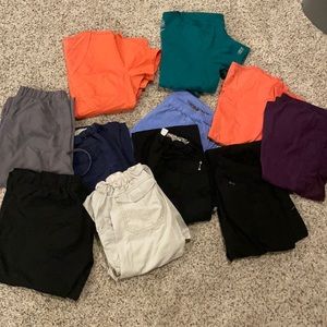 SOLD scrubs bundle 4 tops 8 pants